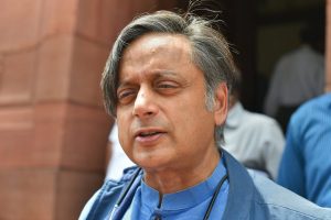 New Delhi: Congress MP Shashi Tharoor arrives to attend the Monsoon session of the Parliament, in New Delhi on Tuesday, July 24, 2018. (PTI Photo/Kamal Kishore) (PTI7_24_2018_000069B)