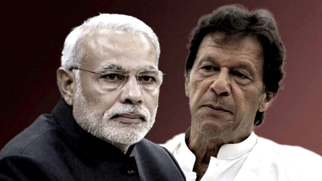 भारतीय प्रधानमंत्री नरेंद्र मोदी और पाकिस्तान के प्रधानमंत्री इमरान खान (इलस्ट्रेशन: द वायर)