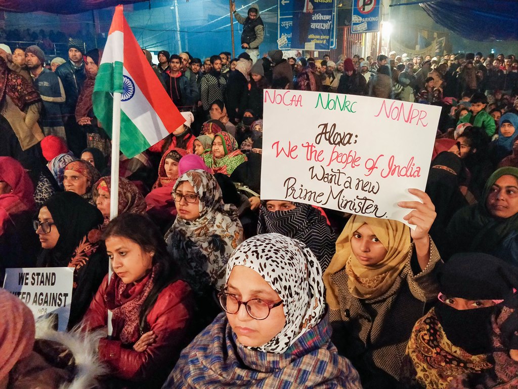 New Delhi: Protesters gather at Shaheen Bagh to oppose the amended Citizenship Act, in New Delhi, Tuesday, Dec. 31, 2019. (PTI Photo)  (PTI12_31_2019_000226B)