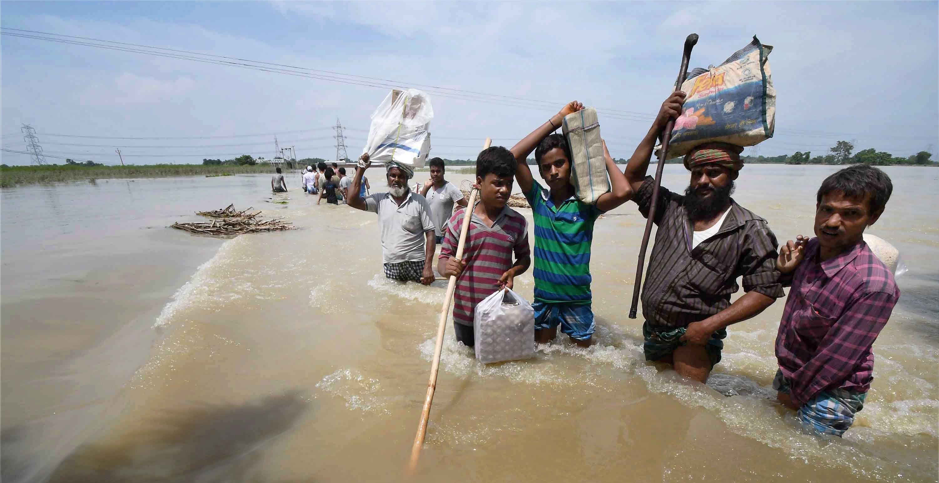 Flood In Bihar PTI