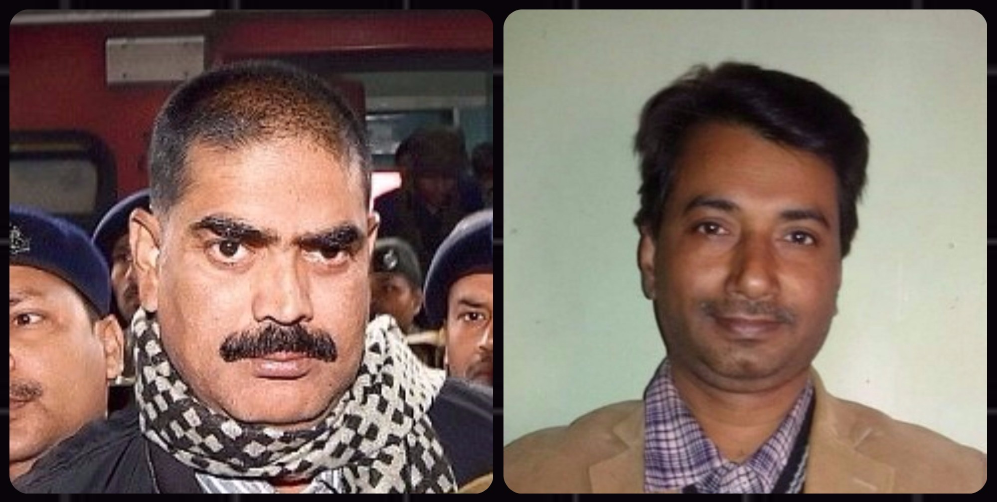 बिहार के पूर्व सांसद शहाबुद्दीन और पत्रकार राजदेव रंजन. (फोटो: पीटीआई)