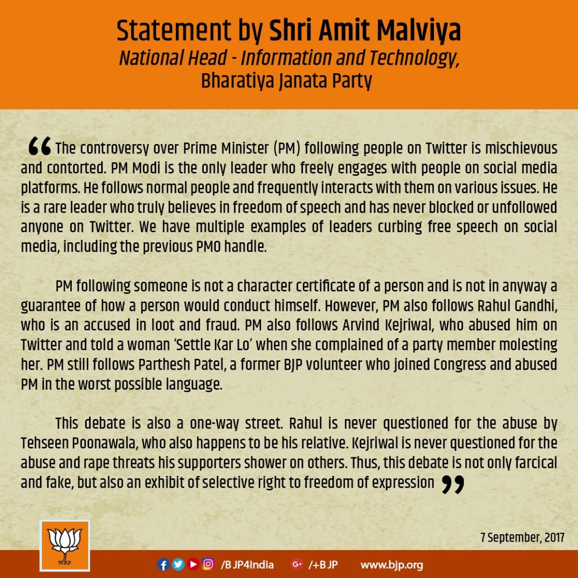 BJP- Amit Malviya statement