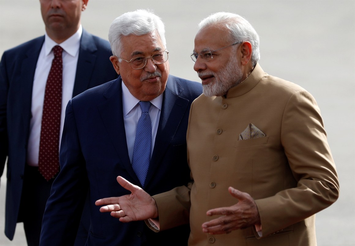 Mahmoud Abbas of Palestine PM Modi