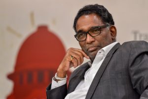 New Delhi: Supreme Court judge Justice Jasti Chelameswar during a book launch 'Appointment of Judges to the Supreme Court of India' edited by Arghya Sengupta and Ritwika Sharma in New Delhi, on Monday. PTI Photo by Ravi Choudhary(PTI4_9_2018_000210B)