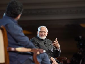 The Prime Minister, Shri Narendra Modi interacting with the Indian Community, at the Bharat Ki Baat, Sabke Saath programme, at Westminster, London on April 18, 2018.