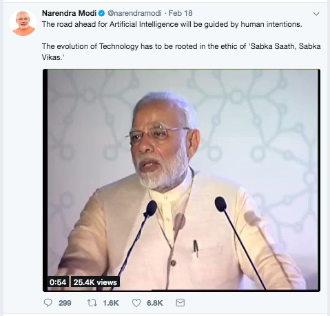 Modi Tweet Artificial Intelligence