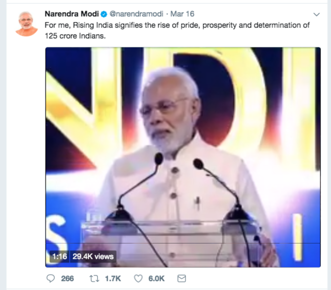 Modi Tweet India Rising