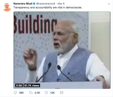 Modi Tweet democracy