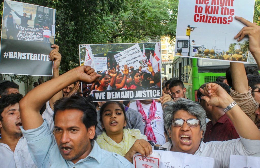 Tuticorin Delhi Protest PTI