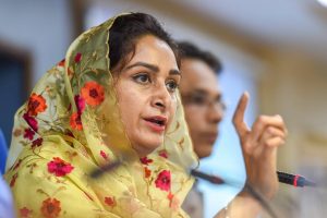 New Delhi: Union Minister for Food Processing Industries Harsimrat Kaur Badal addresses a press conference on the achievements of her ministry in the past four years, in New Delhi on Monday, June 4, 2018. (PTI Photo/Atul Yadav) (PTI6_4_2018_000100B)