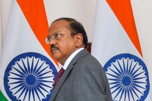 New Delhi: NSA Ajit Doval arrives to attend a delegation level meeting between India and South Korea, at Hyderabad House, in New Delhi on Tuesday, July 10, 2018. (PTI Photo /Kamal Singh) (PTI7_10_2018_000082B)