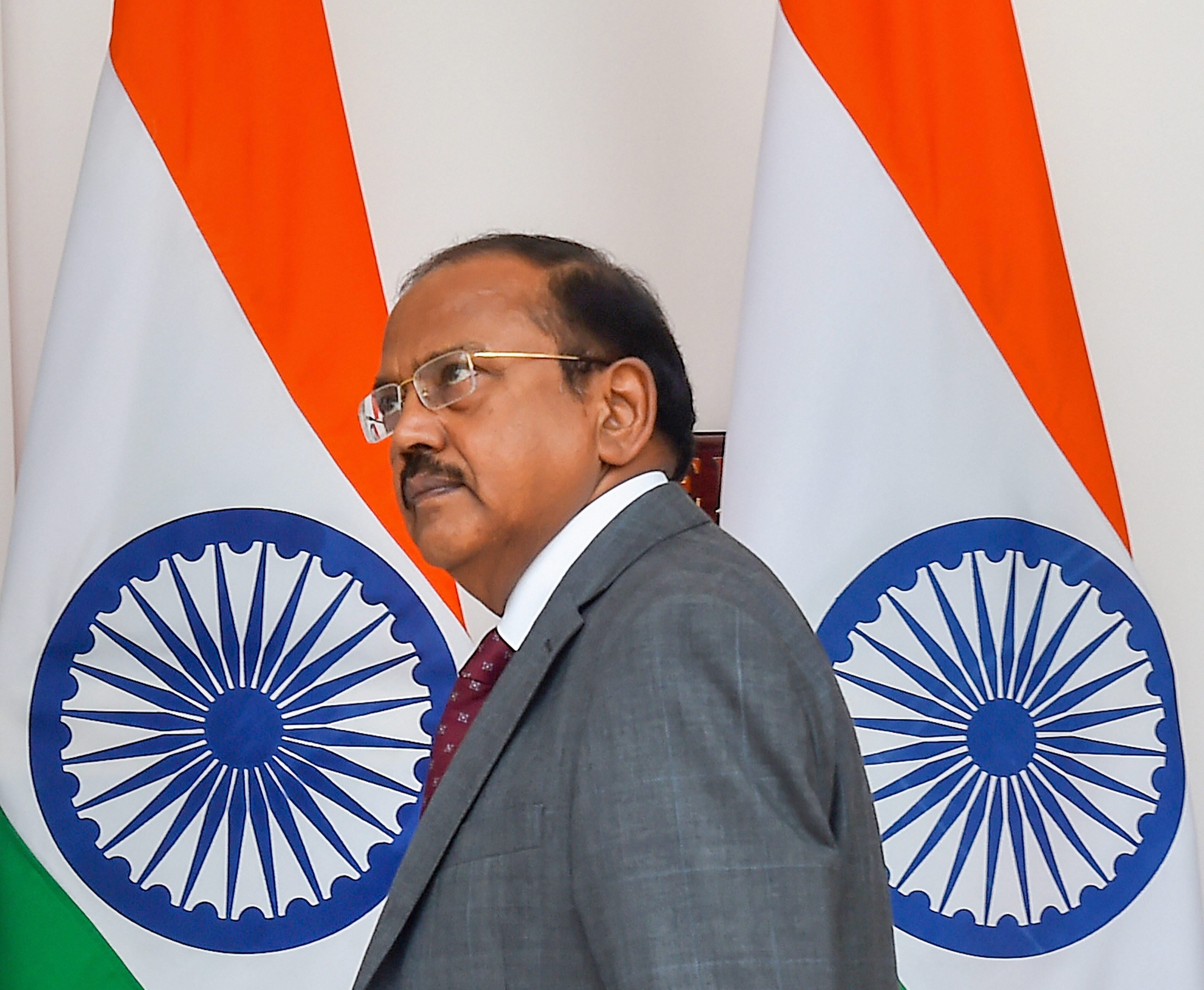 New Delhi: NSA Ajit Doval arrives to attend a delegation level meeting between India and South Korea, at Hyderabad House, in New Delhi on Tuesday, July 10, 2018. (PTI Photo /Kamal Singh) (PTI7_10_2018_000082B)