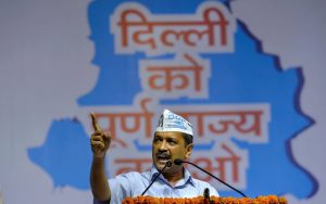**EDS PLEASE NOTE: BEST OF THE WEEK, SET OF 13 PICTURES** New Delhi: Delhi Chief Minister Arvind Kejriwal addresses AAP workers at the party's Pradesh Mahasammelan on the issue of full statehood to Delhi, in New Delhi on Sunday, July 1, 2018. (PTI Photo/Manvender Vashist) (PTI7_1_2018_000158B)(PTI7_8_2018_000125B)