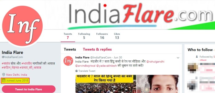 Indiaflare Twitter