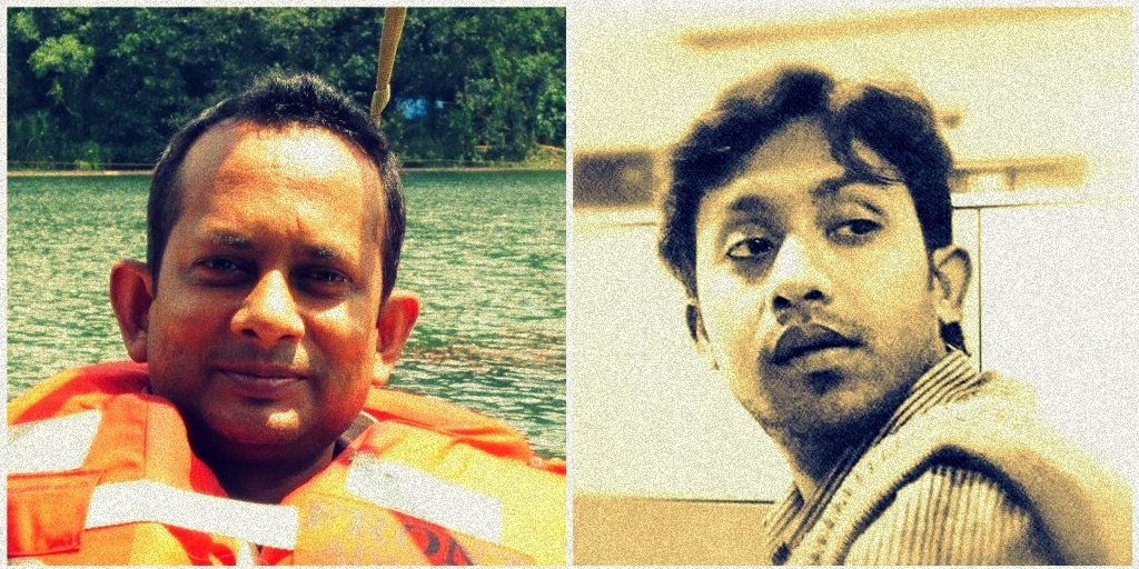 पिछले साल दो अलग-अलग मामलों में त्रिपुरा के पत्रकार सुदीप दत्ता (बाएं)और शांतनु भौमिक (दाएं) की हत्या कर दी गई थी. (फोटो साभार: फेसबुक)