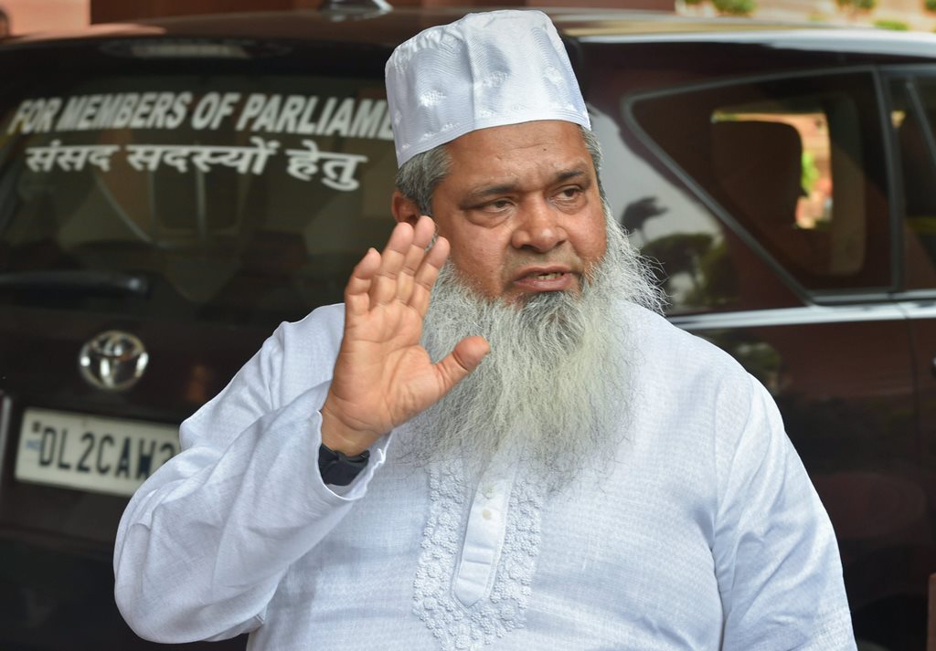 New Delhi: AIUDF (All India United Democratic Front) leader Badruddin Ajmal at Parliament House during its Monsoon session, in New Delhi on Wednesday, August 1, 2018. (PTI Photo/Shahbaz Khan) (PTI8_1_2018_000150B)