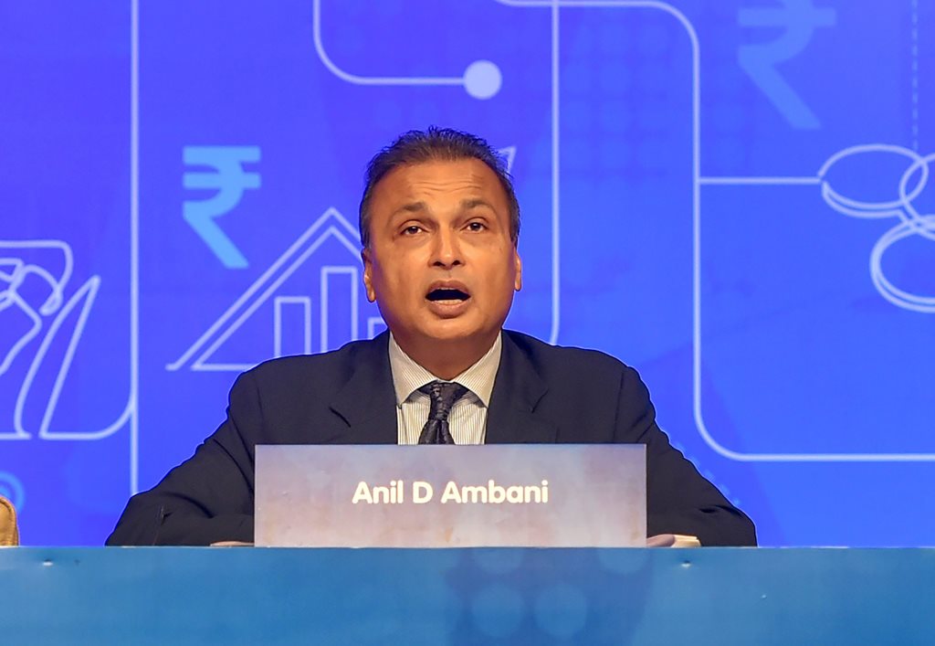 Mumbai: Anil Ambani, Chairman, Reliance Group, addresses during the annual general meeting of Anil Dhirubhai Ambani Group (ADAG), in Mumbai, Tuesday, Sept 18, 2018. (PTI Photo/Mitesh Bhuvad)(PTI9_18_2018_000027B)