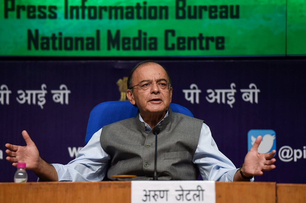New Delhi: Finance Minister Arun Jaitley speaks during a press conference, in New Delhi, Monday,17 Sep2018. (PTI Photo/Kamal Singh)(PTI9_17_2018_000178B)