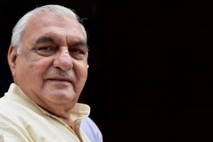 New Delhi: In this file photo dated Aug 2, 2016, is seen former Haryana chief minister Bhupinder Singh Hooda, in New Delhi. Hooda and Congress leader Sonia Gandhi's son-in-law Robert Vadra were booked on Saturday by Haryana Police for alleged irregularities in land deals in Gurgaon. An FIR against Vadra, Hooda and two companies - DLF and Onkareshwar Properties - has been registered at Kherki Daula police station in Gurgaon, Manesar Deputy Commissioner of Police Rajesh Kumar told PTI. (PTI Photo/Kamal Kishore)