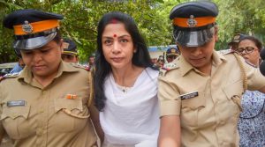 Mumbai: Sheena Bora murder accused Indrani Mukerjea at Bandra Family Court in Mumbai, Tuesday, Sept 18, 2018. Indrani and Peter Mukerjea filed for divorce in the court. (PTI Photo) (PTI9_18_2018_000134B)