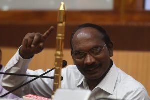 Sriharikota: Indian Space Research Organisation (ISRO) Chairman K Sivan addressing press conference after successfully launch of PSLV-C42, carrying two foreign satellites, NovaSAR and S1-4, lifts off from first launch pad of Satish Dhawan Space Center in Sriharikota, on Sunday, Sept. 16, 2018. (PTI Photo/R Senthil Kumar)(PTI9_16_2018_000167B)