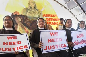 Kochi: Nuns protest against the delay in action on a Roman Catholic church bishop, who is accused of sexually exploiting a nun, in Kochi, Friday, Sept 14, 2018. (PTI Photo) (PTI9_14_2018_000087B)