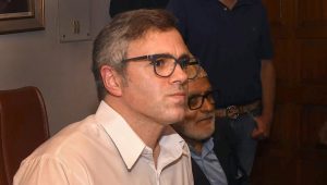 Srinagar: Former chief minister and National Conference vice-president Omar Abdullah addresses a press conference after an all-party meeting, in Srinagar, Thursday, Sept 13, 2018. (PTI Photo) (PTI9_13_2018_000100B)