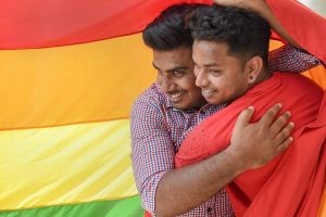 Bengaluru: LGBT community supporters celebrate after the Supreme Court verdict which decriminalises consensual gay sex, in Bengaluru, Thursday, Sept 6, 2018. A five-judge constitution bench of the Supreme Court today, unanimously decriminalised part of the 158-year-old colonial law under Section 377 of the IPC which criminalises consensual unnatural sex, saying it violated the rights to equality. (PTI Photo/Shailendra Bhojak)(PTI9_6_2018_000189B)
