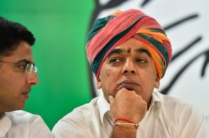 New Delhi: Former Rajasthan BJP MLA Manvendra Singh during a press conference after joining Congress party, in New Delhi, Wednesday, Oct 17, 2018. (PTI Photo/Kamal Singh) (PTI10_17_2018_000068B)