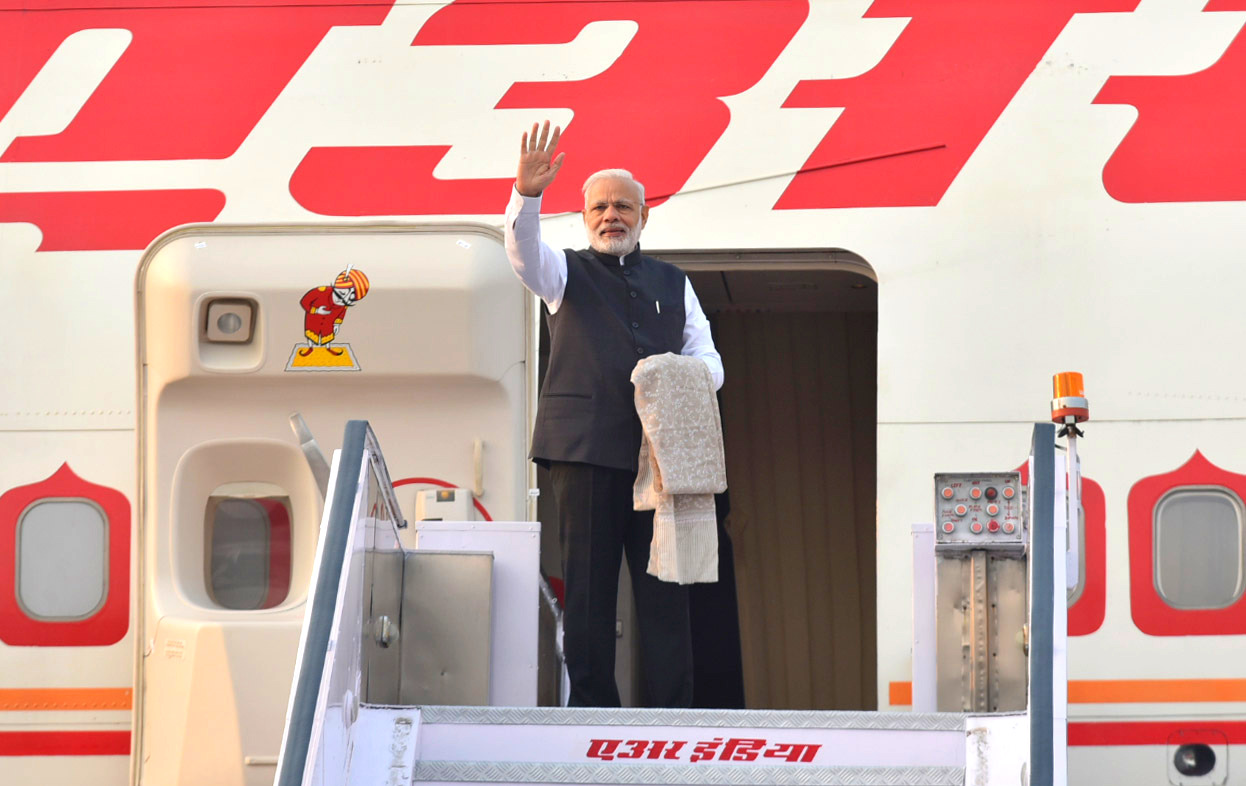 The Prime Minister, Shri Narendra Modi departs for Tokyo for the Annual Summit with Japan, in New Delhi on November 10, 2016.