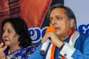 Hyderabad: Congress MP Shashi Tharoor addresses a press conference at Gandhi Bhawan, in Hyderabad, Tuesday, Oct 2, 2018. (PTI Photo) (PTI10_2_2018_000215B)