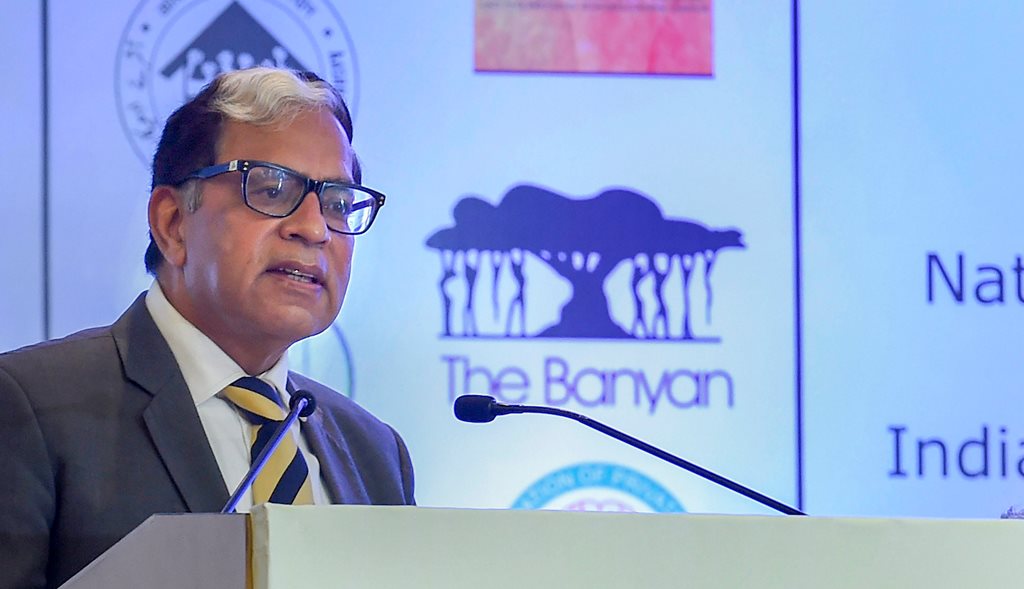 New Delhi: Supreme Court of India, Justice A K Sikri addresses the National Seminar for Homeless & Other Unreached Persons with Mental Illnesses (PMIs), in New Delhi, Saturday, Jan. 5, 2019. (PTI Photo/Atul Yadav)(PTI1_5_2019_000021B)