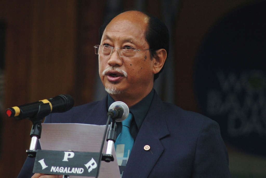 The Chief Minister of Nagaland, Shri Neiphiu Rio addressing at the inauguration of the World Bamboo Day function, at Kisama Heritage Village, in Kohima, Nagaland on September 18, 2010.