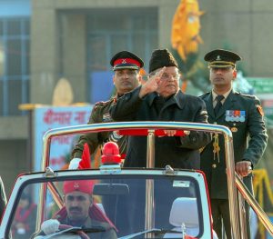 Jammu: Jammu and Kashmir Governor Satya Pal Malik inspects the guard of honour during the 70th Republic Day celebrations, in Jammu, Saturday, Jan. 26, 2019. (PTI Photo)(PTI1_26_2019_000161B)