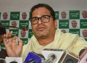 Patna: Election strategist and JDU leader Prashant Kishor addresses a press conference at his party office, in Patna, Monday, Feb. 11, 2019. (PTI Photo)(PTI2_11_2019_000098B)
