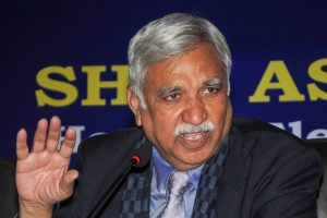 Ranchi: Chief Election Commissioner Sunil Arora after a review meeting with Jharkhand police officers and deputy commissioners to review the preparations for the upcoming Lok Sabha elections, in Ranchi, Wednesday, Jan. 30, 2019. (PTI Photo)(PTI1_30_2019_000125B)