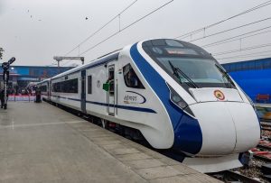 New Delhi: Vande Bharat Express, India's first semi-high speed train, at New Delhi Railway Station, Friday, Feb.15, 2019. The train will run between Delhi-Varanasi. (PTI Photo/Kamal Singh) (PTI2_15_2019_000063B)
