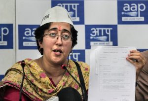 New Delhi: Aam Aadmi Party's (AAP) East Delhi candidate Atishi addresses a press conference, at party office in New Delhi, Friday, April 26, 2019. (PTI Photo) (PTI4_26_2019_000121B)
