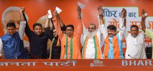New Delhi: Former TMC MLA Manirul Islam in the presence of BJP leaders joins the party, in New Delhi, Wednesday, May 29, 2019. (PTI Photo/Atul Yadav) (PTI5_29_2019_000088B)