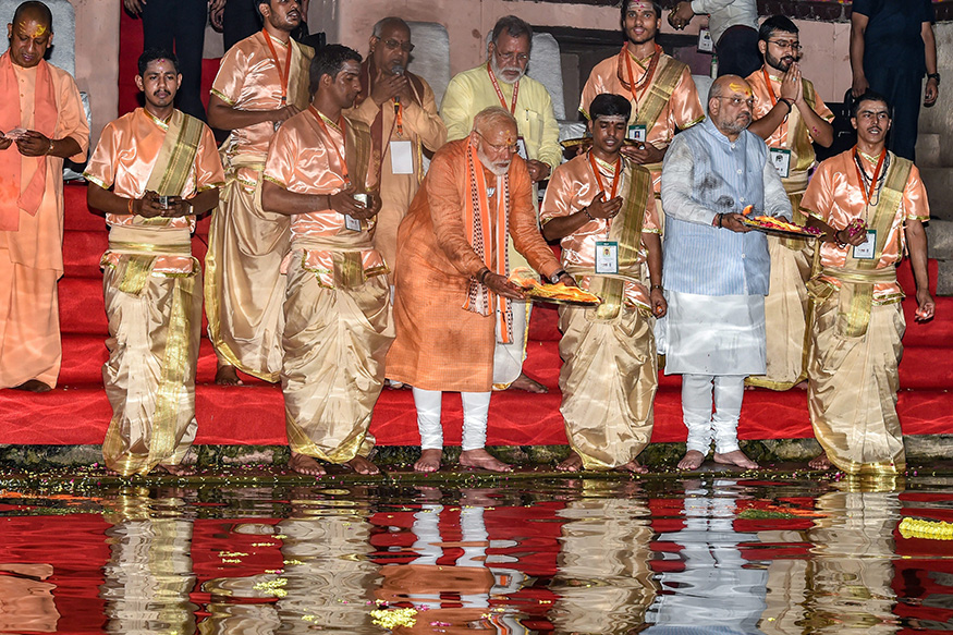 Narendra-Modi Varanasi Ghat PTI