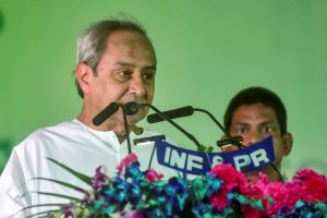 Bhubaneswar: Biju Janata Dal (BJD) President Naveen Patnaik takes oath as the Chief Minister of Odisha for a fifth consecutive term at the Idco Exhibition Ground, in Bhubaneswar, Wednesday, May 29, 2019. (PTI Photo) (PTI5_29_2019_000031B)