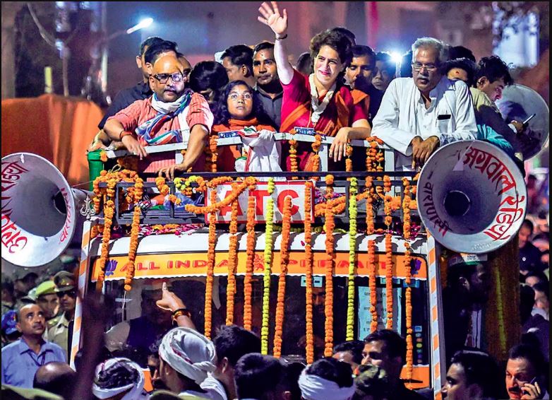 Priyanka Gandhi Varanasi rally PTI