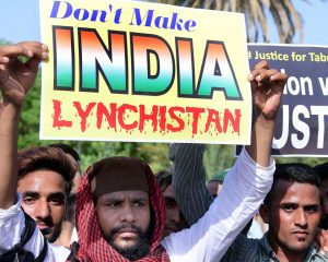 Bikaner: Muslim activists protest against the recent incidents of mob lynching, in Bikaner, Friday, June 28, 2019. (PTI Photo) (PTI6_28_2019_000160B)