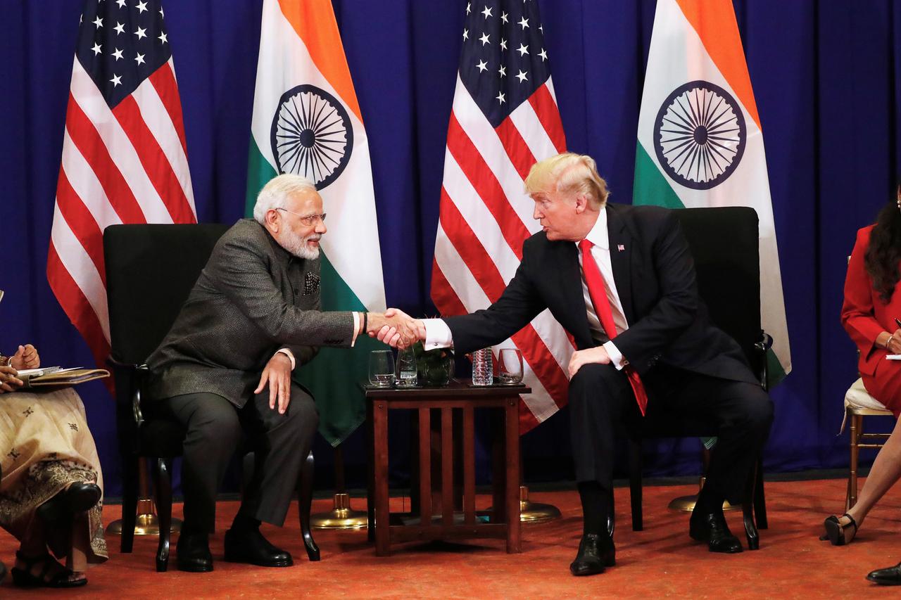 U.S. President Donald Trump shakes hands with India's Prime Minister Narendra Modi during a bilateral meeting alongside the ASEAN Summit in Manila, Philippines November 13, 2017. REUTERS/Jonathan Ernst