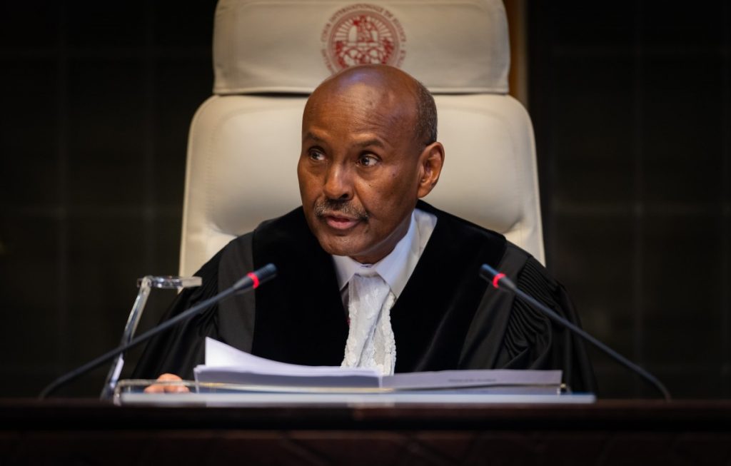 Judge Abdulqawi Ahmed Yusuf, president of the International Court of Justice, reads out the court’s verdict in the Kulbhushan Jadhav case at The Hague on Wednesday 17 July 2019. Photo: ICJ