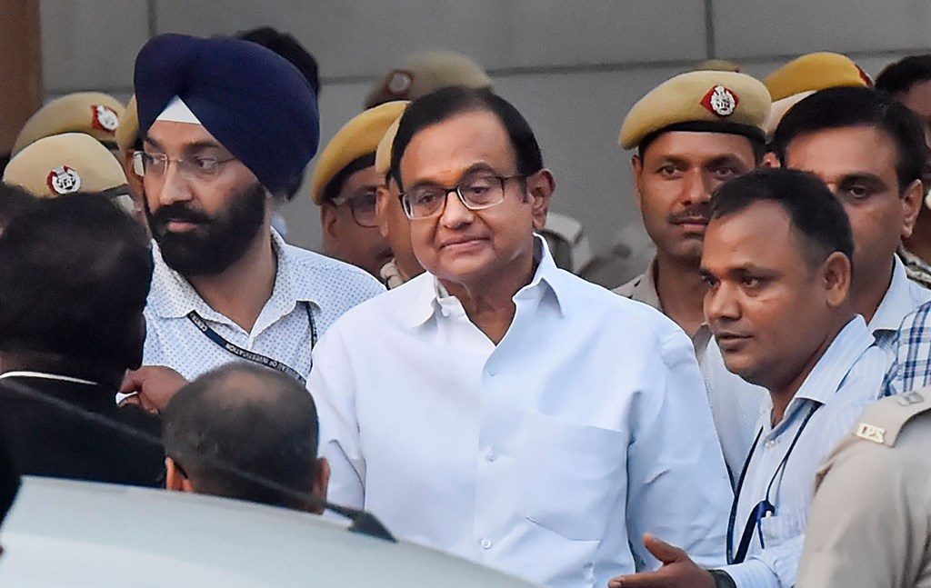 New Delhi: Senior Congress leader and finance minister P. Chidambaram after he was produced in a CBI court in INX media case in New Delhi, Thursday, Aug 22, 2019. PTI Photos