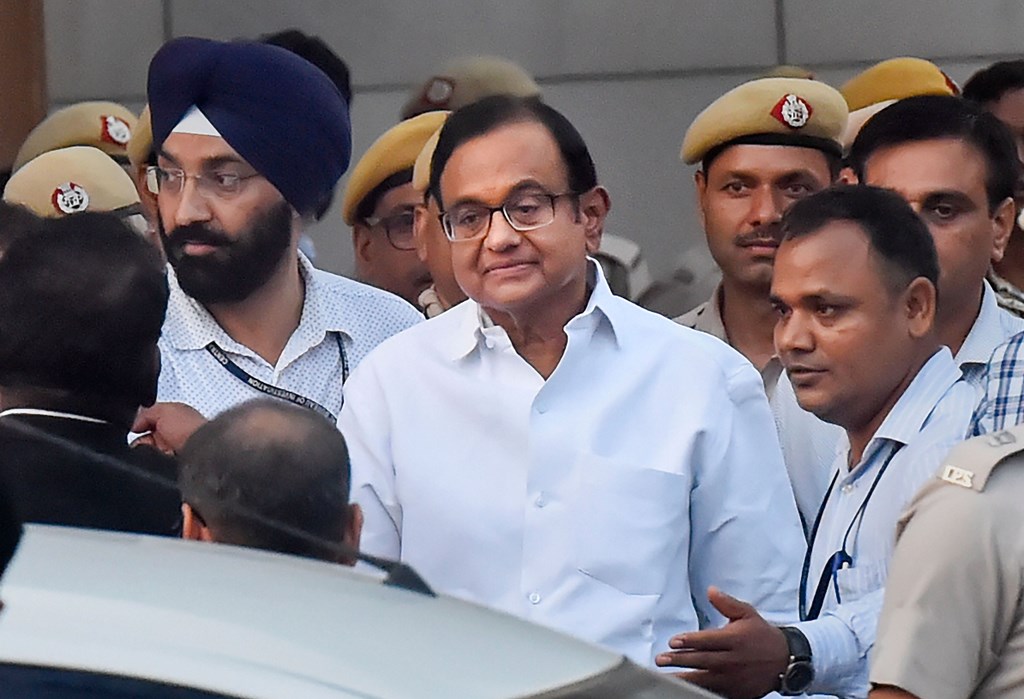 New Delhi: Senior Congress leader and finance minister P. Chidambaram after he was produced in a CBI court in INX media case in New Delhi, Thursday, Aug 22, 2019. PTI Photos