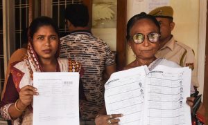 Guwahati: People show their documents after arriving at a National Register of Citizens (NRC) Seva Kendra to check their names on the final draft, in Guwahati, Saturday, Aug 31, 2019. (PTI Photo) (PTI8_31_2019_000080B)