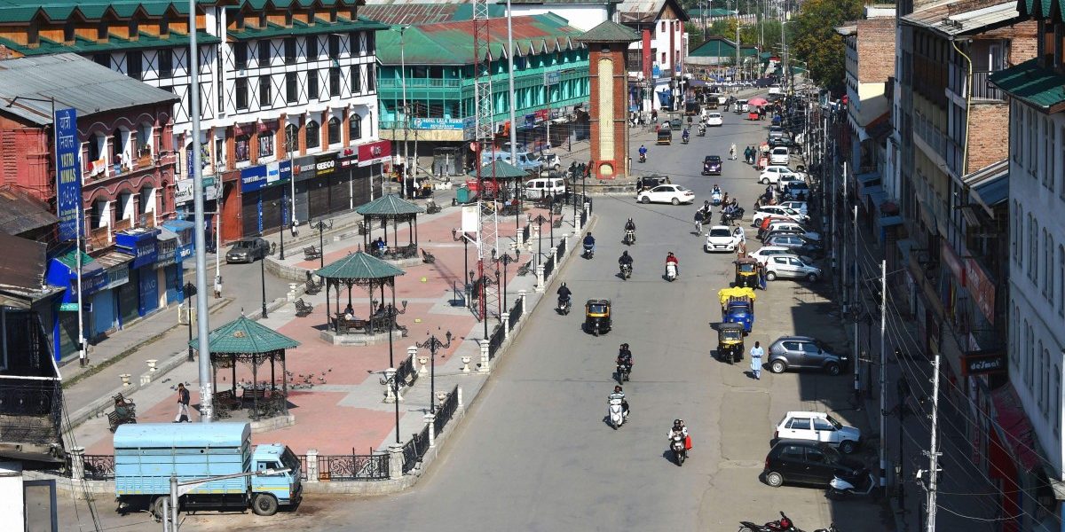A view of Srinagar's Lal Chowk on Wednesday October 9th 2019. Photo: PTI