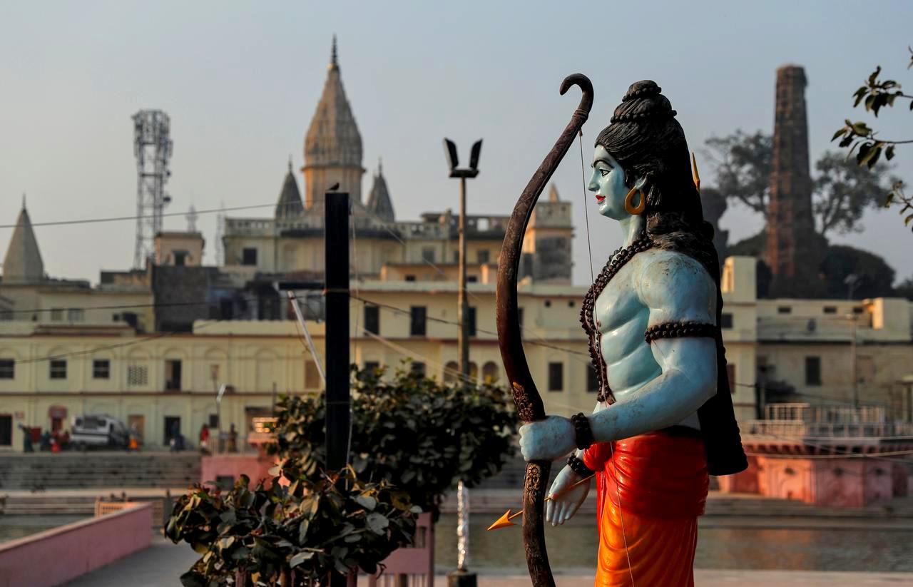 A statue of Hindu Lord Ram is seen after Supreme Court's verdict on a disputed religious site, in Ayodhya, India, November 10, 2019. REUTERS/Danish Siddiqui